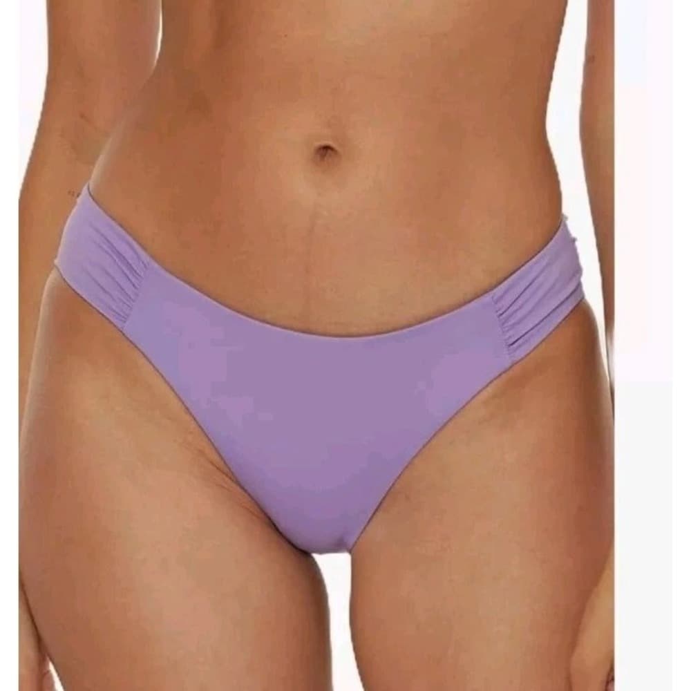 BECCA Lavender Purple Swimsuit Bottoms Ruched Bikini Bottom NWT Medium - Thumbnail 2