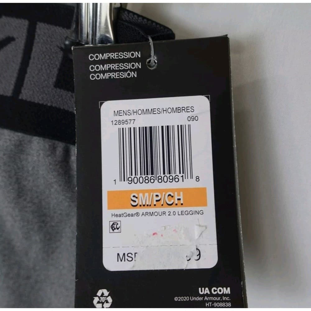 Under Armour HeatGear 2.0 Men's Size S Small Leggings Training Gray - Thumbnail 4