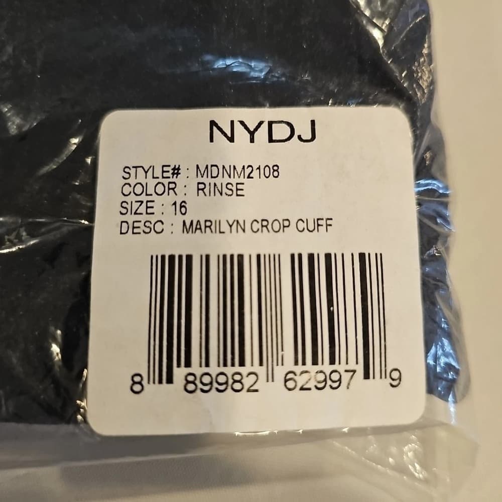 NYDJ Womens Marilyn Crop Cuff 21" Inseam Jeans, Rinse, 16 - Thumbnail 4