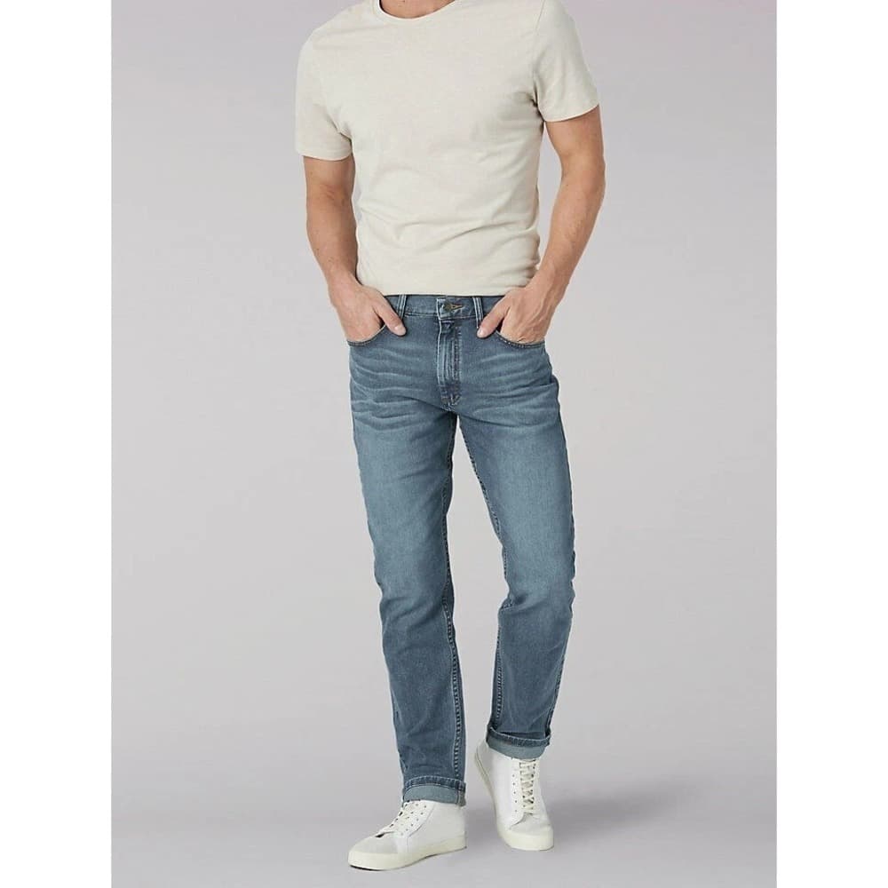 NEW Lee Slim Fit Straight Leg Comfort Glory Blue Denim Jeans 34x34 - Thumbnail 3