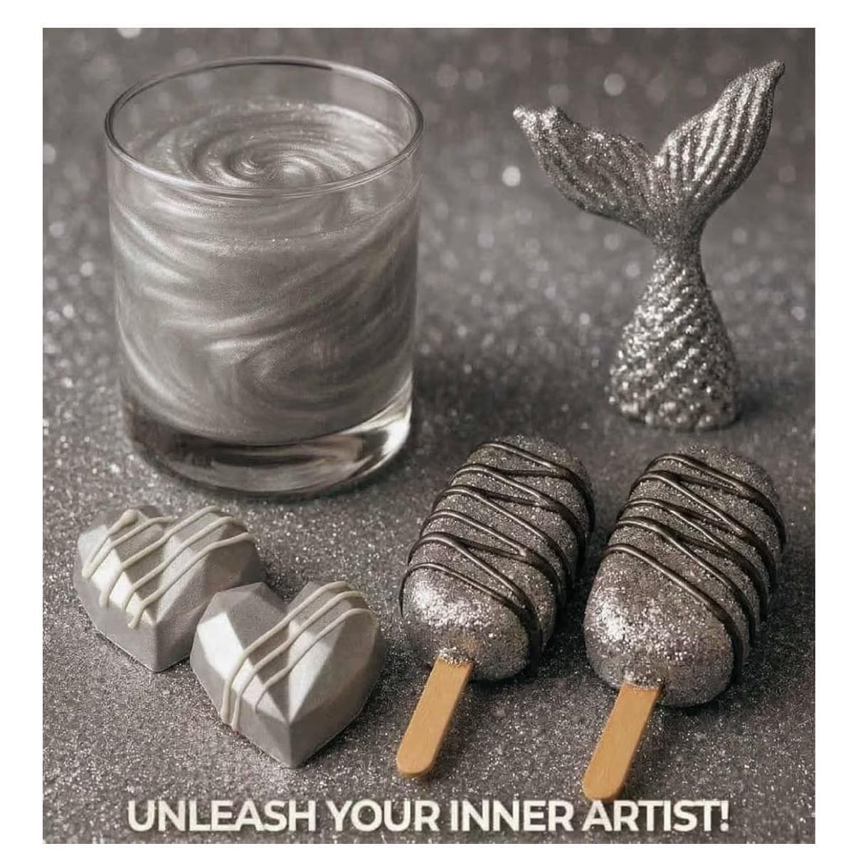 BakeBright Silver Edible Glitter 20g for Drinks & Cakes - Thumbnail 4