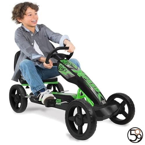 509 Crew: Xspeed Pedal Go-Kart - Green & Black - Kids 4 Wheel Sporty Ride-on Cart  Adjustable Seat  Steering Wheel  Indoor/Outdoor  110lb Cap  Ages 4+ - Thumbnail 4