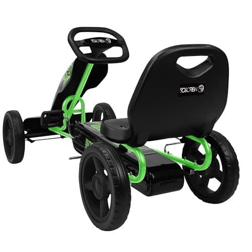 509 Crew: Xspeed Pedal Go-Kart - Green & Black - Kids 4 Wheel Sporty Ride-on Cart  Adjustable Seat  Steering Wheel  Indoor/Outdoor  110lb Cap  Ages 4+ - Thumbnail 6