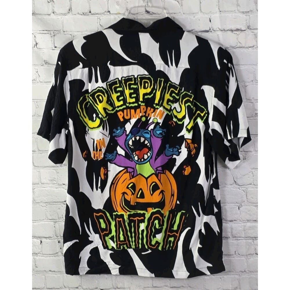 2024 Disney Parks Adults Small Halloween Stitch Camp Shirt - Thumbnail 11