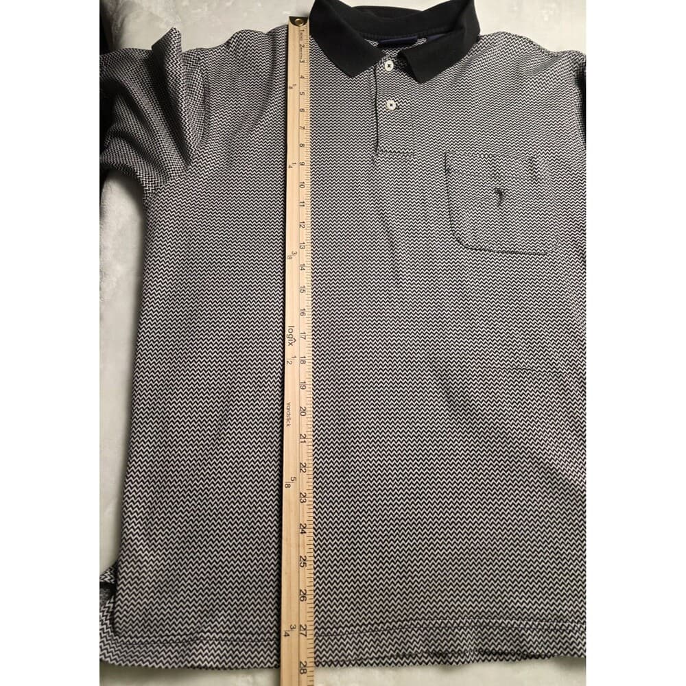 Daniel Cremieux Men's Large Gray Striped‎ Short Sleeve Polo Shirt - Thumbnail 6