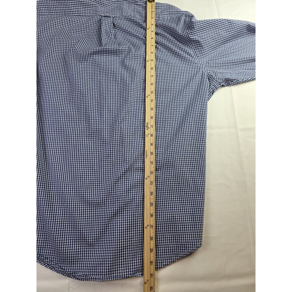 IZOD Men's XL Blue/White Gingham Regular Fit Long Sleeve Button Up‎ Shirt - Thumbnail 8