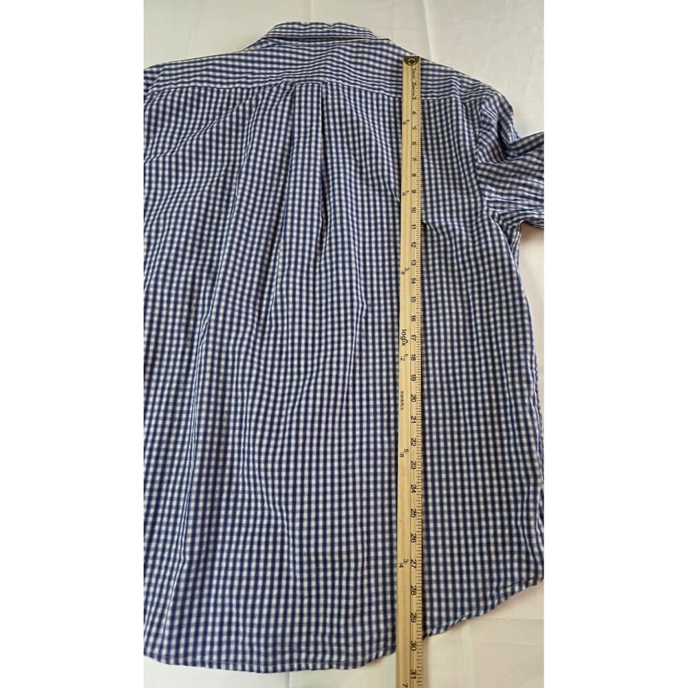 IZOD Men's XL Blue/White Gingham Regular Fit Long Sleeve Button Up‎ Shirt - Thumbnail 9