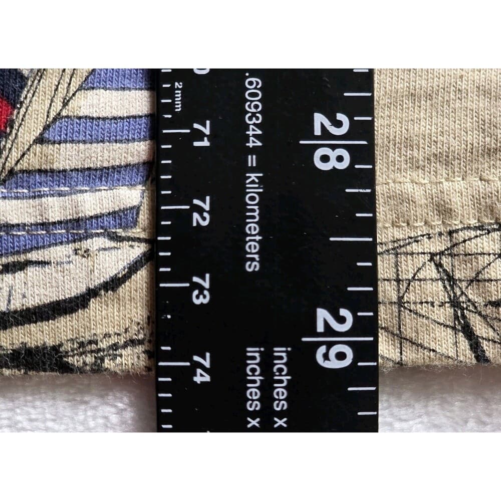 Roundtree & York Mens Tan XLT Tall Nautical Print Short Sleeve Shirt - Thumbnail 11