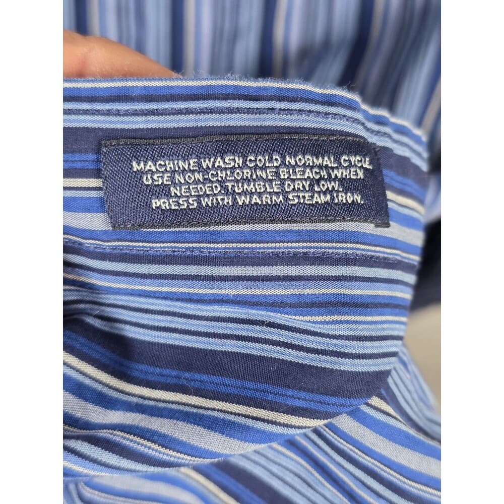 Daniel Cremieux Classics ‎ XXL Men's Blue Multicolor Striped Long Sleeve Shirt. - Thumbnail 5