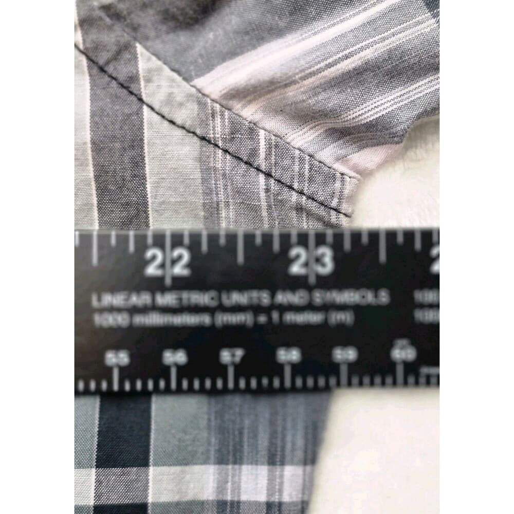 Wrangler Men’s XL Grey Striped‎ Pearl Snap Retro Long Sleeve Button Up Shirt - Thumbnail 7