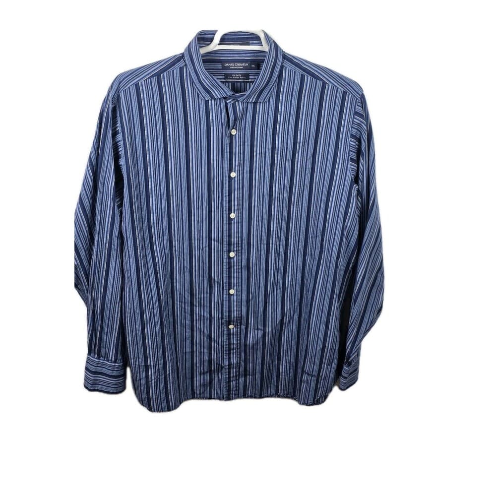 Daniel Cremieux Classics ‎ XXL Men's Blue Multicolor Striped Long Sleeve Shirt. - Thumbnail 2