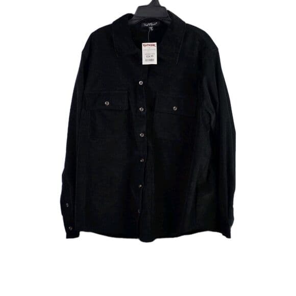 NWT Velvet Heart Women's XL Black Long Sleeve Button Down Shirt - Thumbnail 10