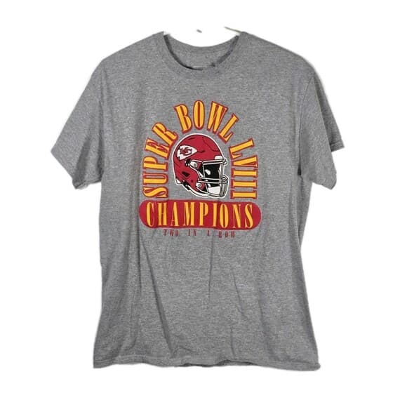 Kansas‎ City Chiefs Unisex Medium Gray Super Bowl LVIII Champions T-Shirt - Thumbnail 7