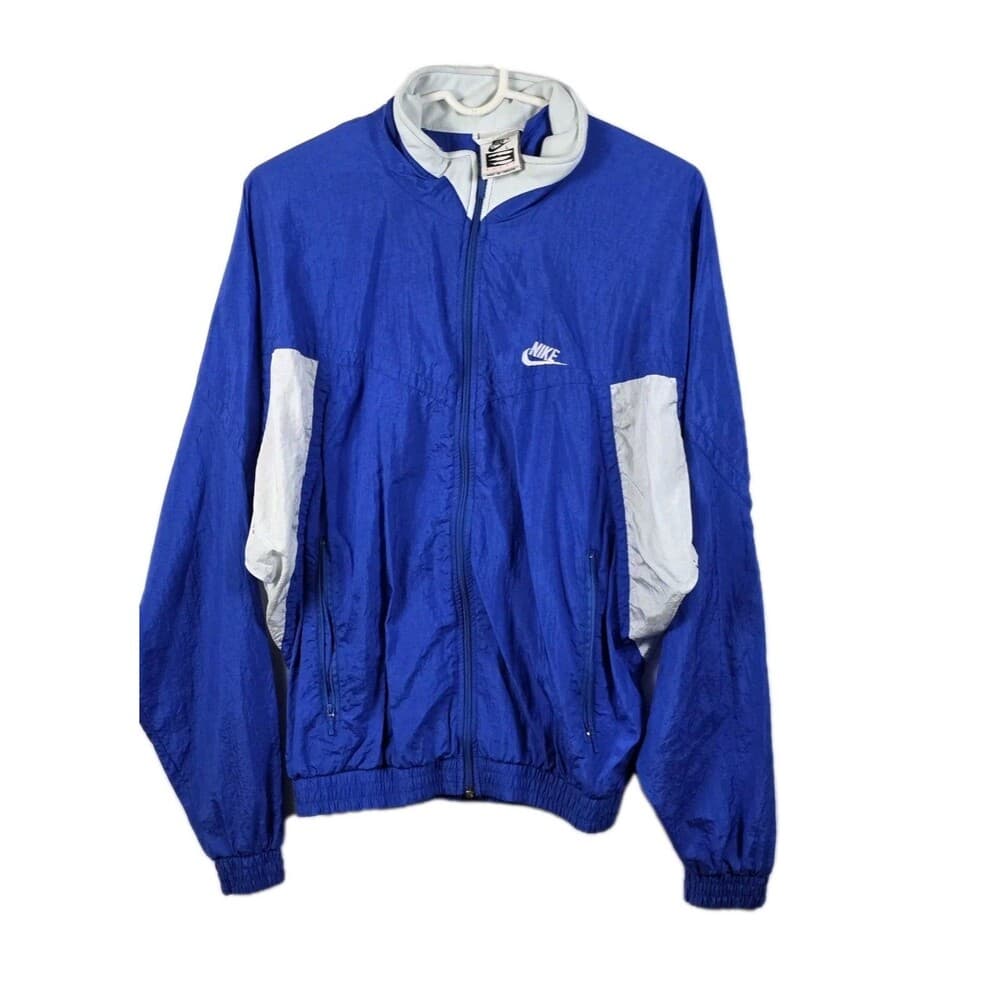 Vintage 90s Nike Elite Men's Large Blue / White Windbreaker - Thumbnail 8