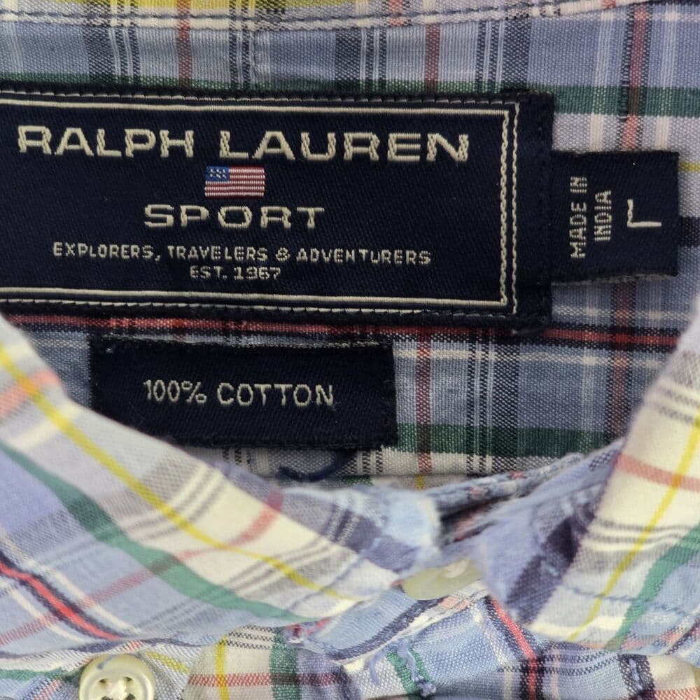 Vintage Polo Ralph Lauren Men's Large Multicolored Shirt - Thumbnail 3