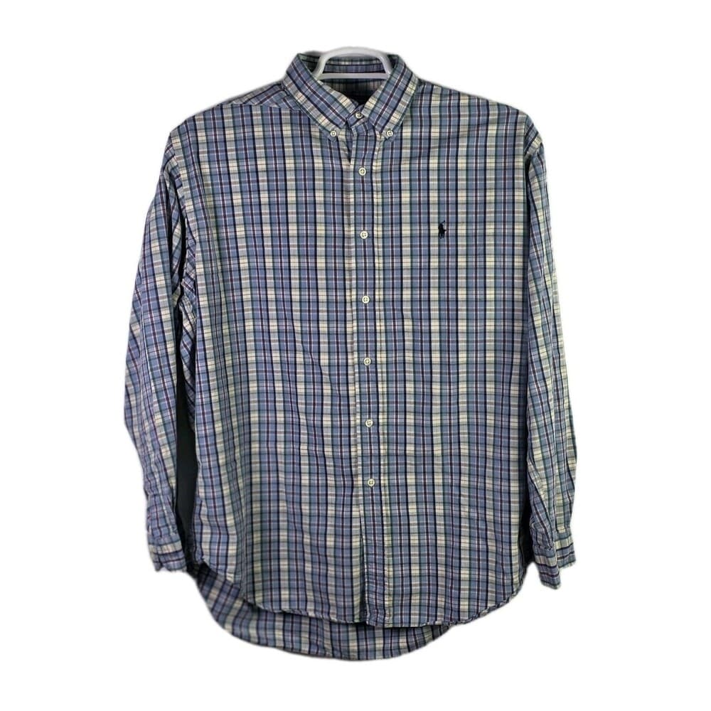 Vintage Polo Ralph Lauren Men's Large Multicolored Shirt - Thumbnail 9