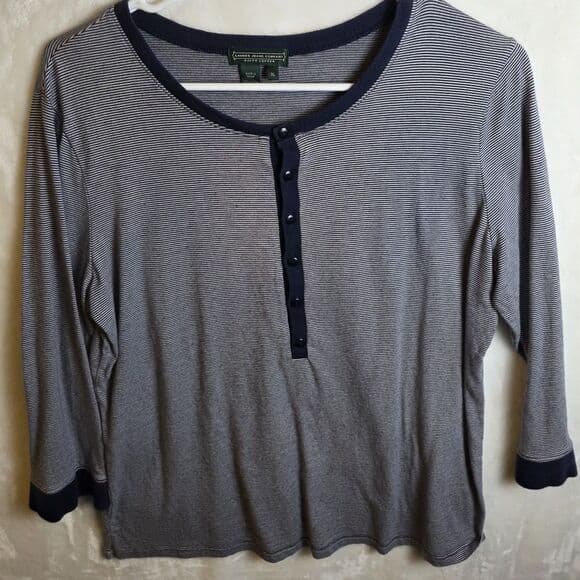 Lauren Jeans Co. Women's Size XS Blouse Top Striped Boat Neck‎ - Thumbnail 7