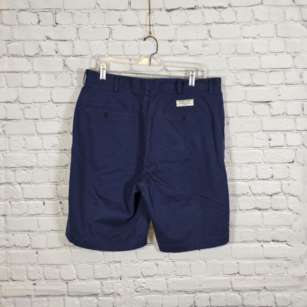 Polo Ralph Lauren Men's 34 BlueTwill Casual Classic Chino Shorts - Thumbnail 6