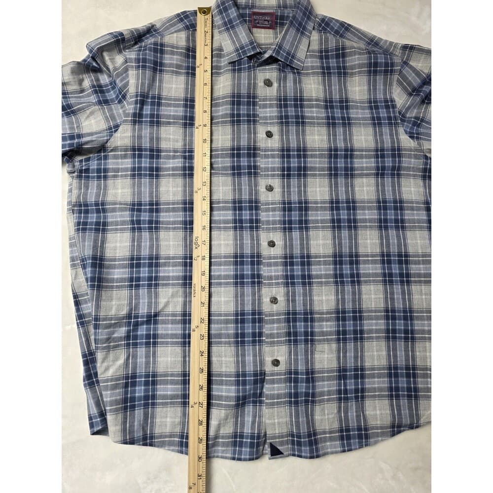 Untuckit Shirt Men 2XL XXL Blue Plaid Long Sleeve‎ Shirt - Thumbnail 3