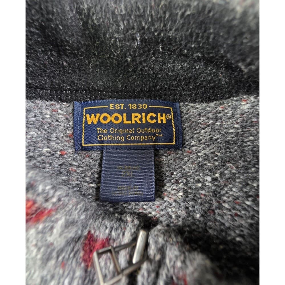 Woolrich Women's‎ Charcoal Heather Wool 1/4 Zip Size XXL Pullover - Thumbnail 4