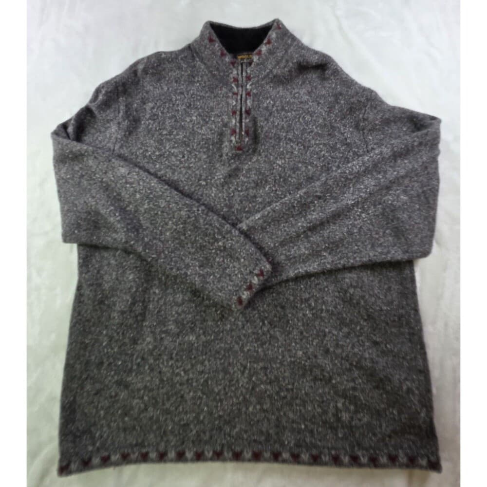 Woolrich Women's‎ Charcoal Heather Wool 1/4 Zip Size XXL Pullover - Thumbnail 8