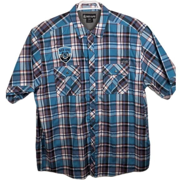 Red Ape Men's 5XL Down Shirt Plaid Long‎ Sleeve Button Up Shirt - Thumbnail 11