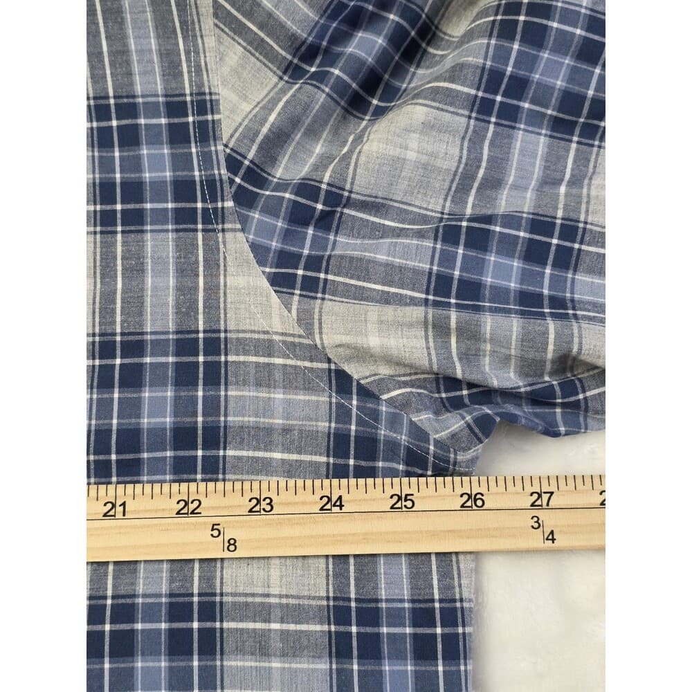 Untuckit Shirt Men 2XL XXL Blue Plaid Long Sleeve‎ Shirt - Thumbnail 2