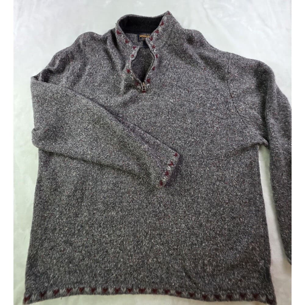 Woolrich Women's‎ Charcoal Heather Wool 1/4 Zip Size XXL Pullover