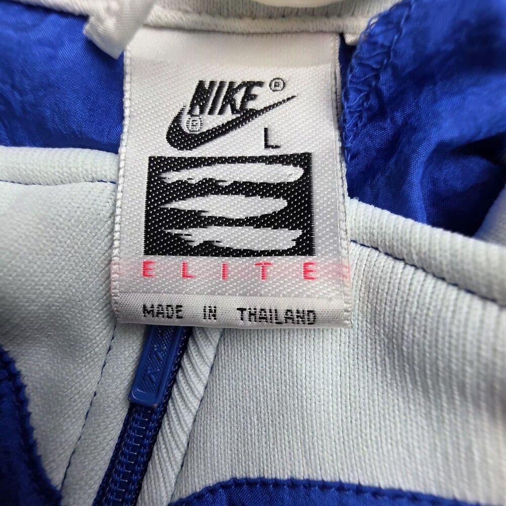 Vintage 90s Nike Elite Men's Large Blue / White Windbreaker - Thumbnail 3