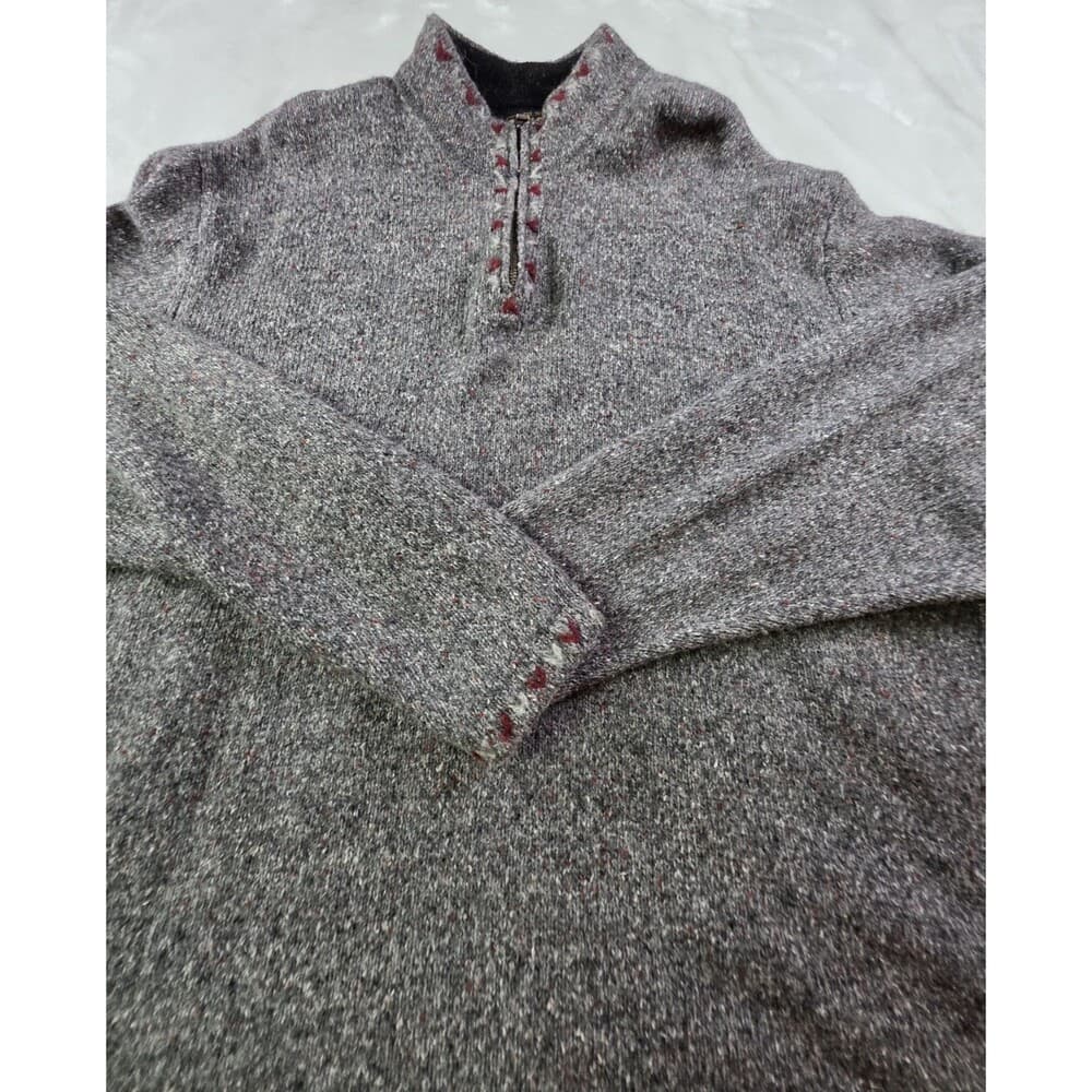 Woolrich Women's‎ Charcoal Heather Wool 1/4 Zip Size XXL Pullover - Thumbnail 3