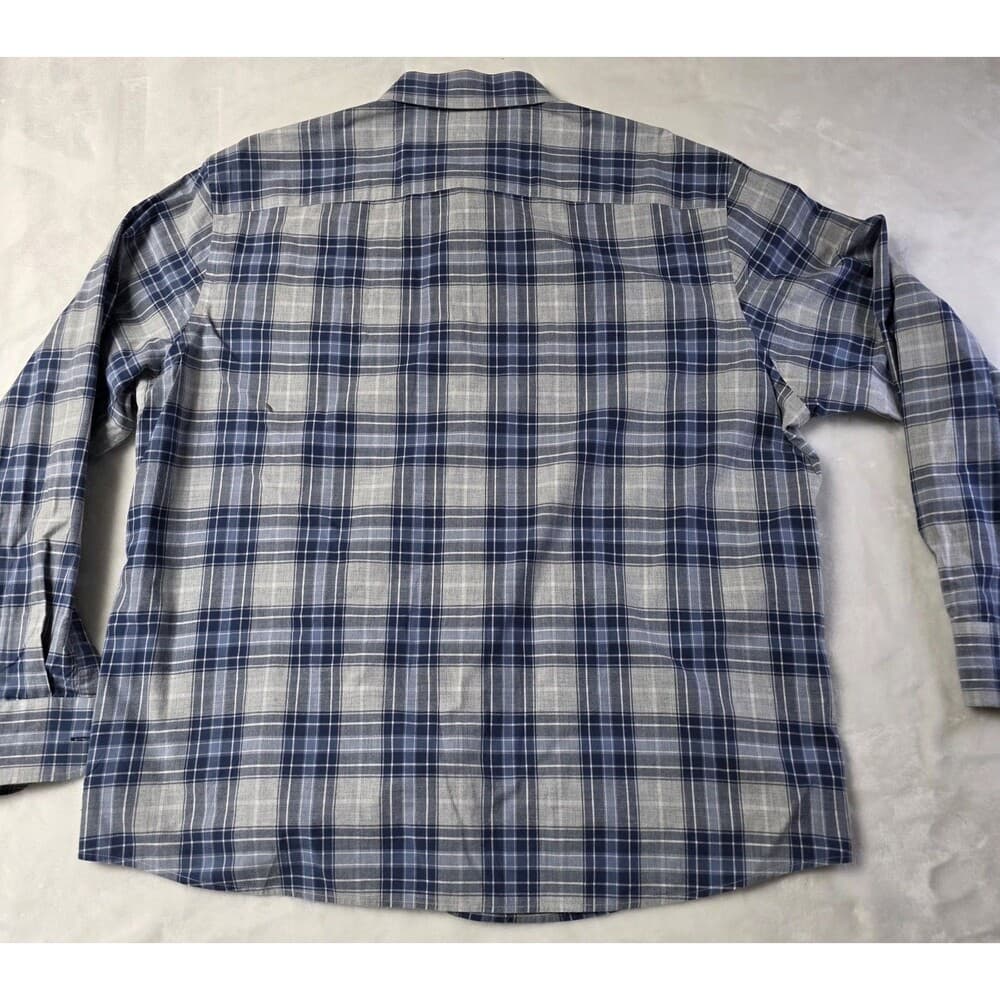 Untuckit Shirt Men 2XL XXL Blue Plaid Long Sleeve‎ Shirt - Thumbnail 4
