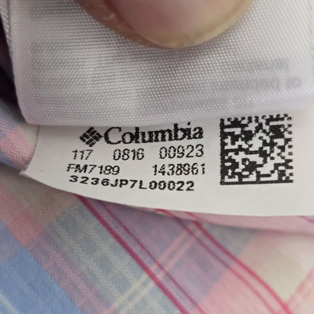 Columbia Super Tamiami Men's XL Blue & Pink Checkered Short Sleeve Fishing Shirt - Thumbnail 7