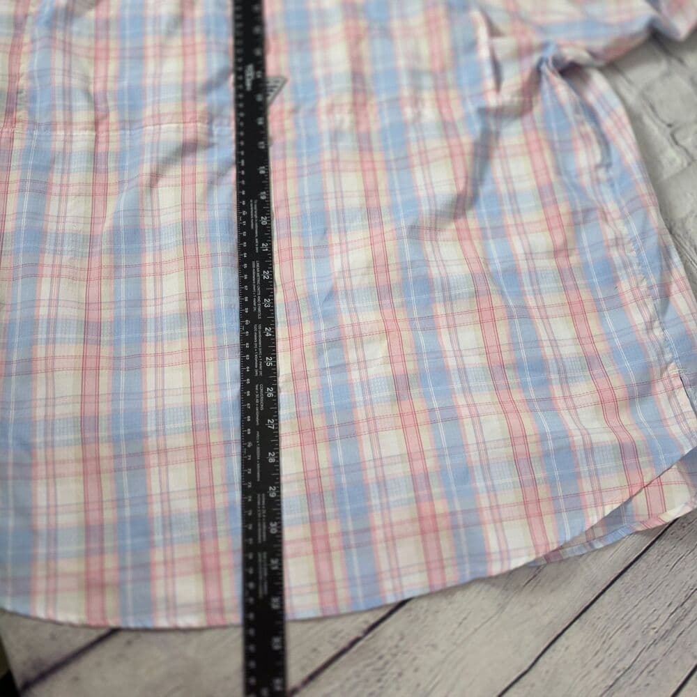 Columbia Super Tamiami Men's XL Blue & Pink Checkered Short Sleeve Fishing Shirt - Thumbnail 10