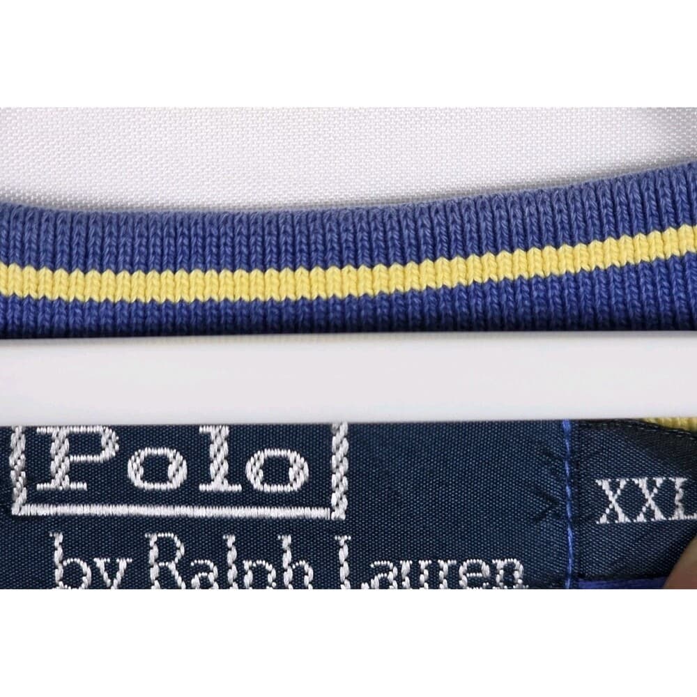 Polo Ralph Lauren Men's XXL Blue / White Striped Short Sleeve Shirt - Thumbnail 2