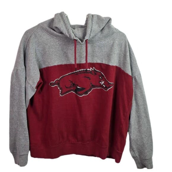 Colosseum Sweatshirt Women's‎ XL Red Arkansas Razorbacks Long Sleeve Hoodie - Thumbnail 9