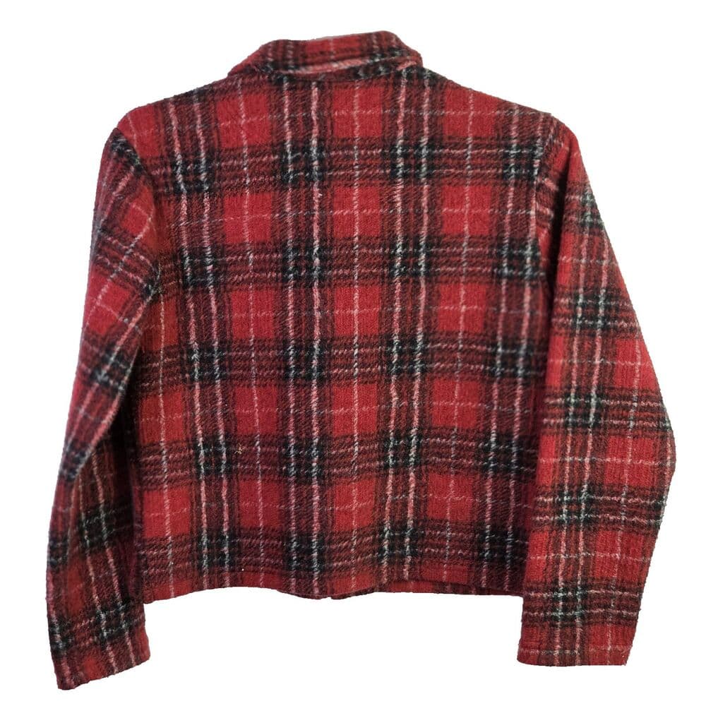 True Grit Women's Large Red Plaid Full Zip Jacket - Thumbnail 9