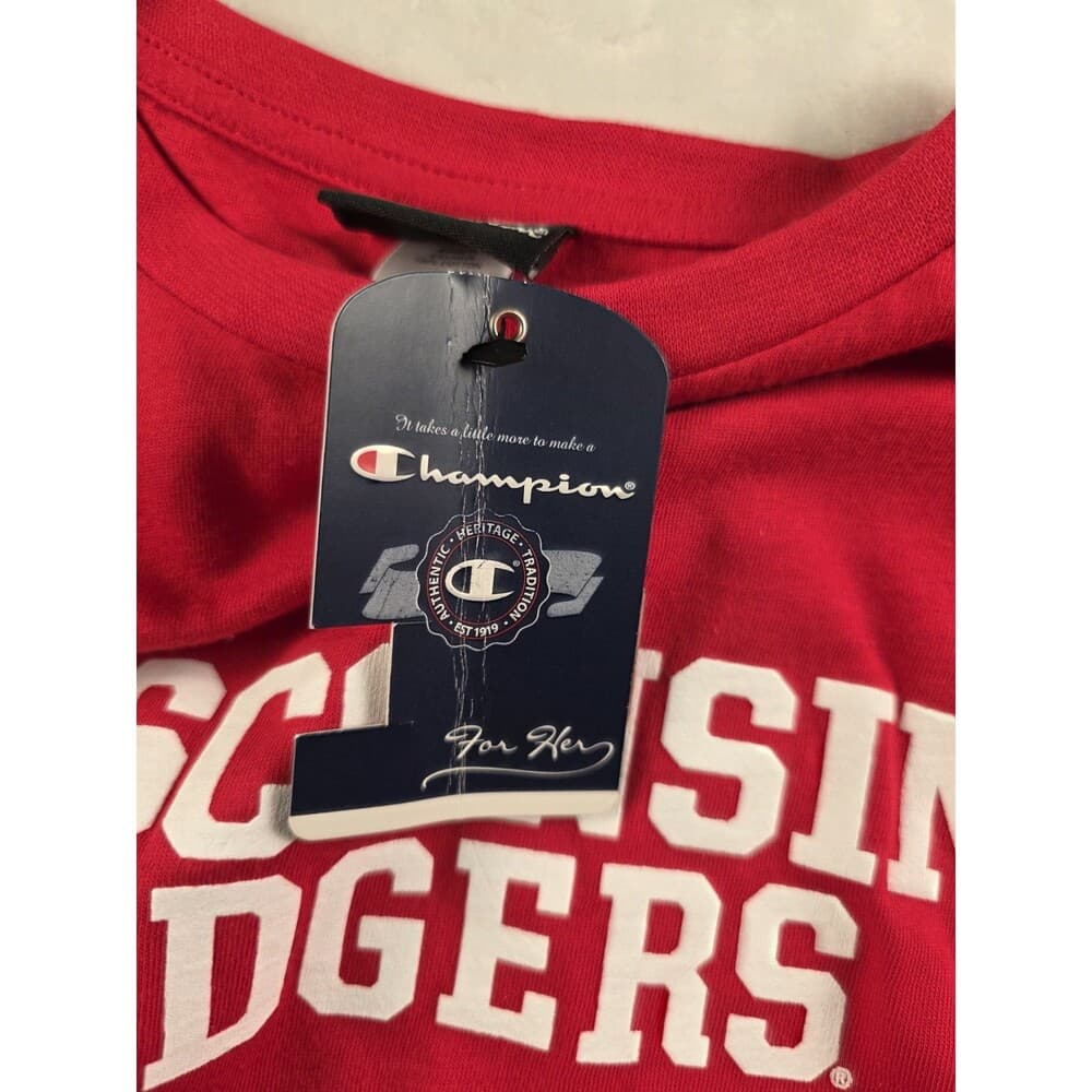 NWT Champion Wisconsin‎ Badgers Men's Large Red T-Shirt - Thumbnail 5