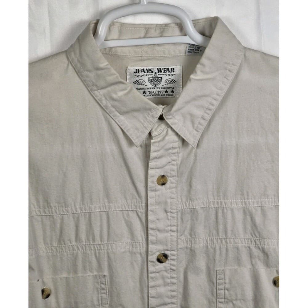 Jeans Wear Trent Men's XL Cream Color Long Sleeve Button Up Shirt