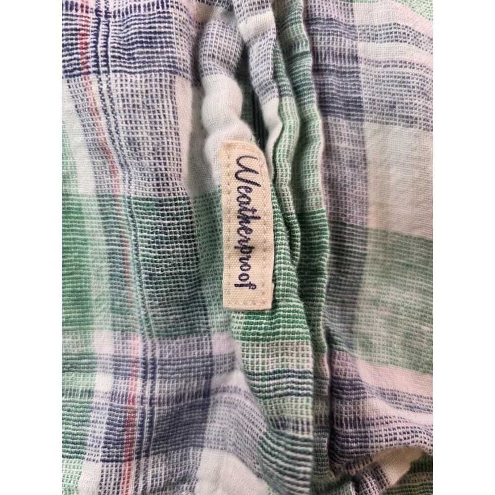 Weatherproof Vintage Men's XL Washable Linen Button Up Plaid‎ Short Sleeve Shirt - Thumbnail 3