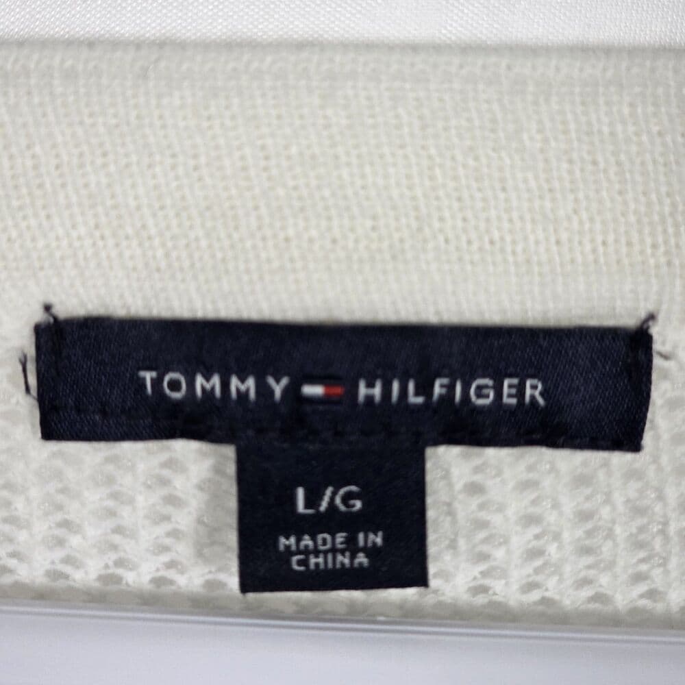 Tommy Hilfiger Women's Large White Anchor‎ Nautical Knit Sweater - Thumbnail 2