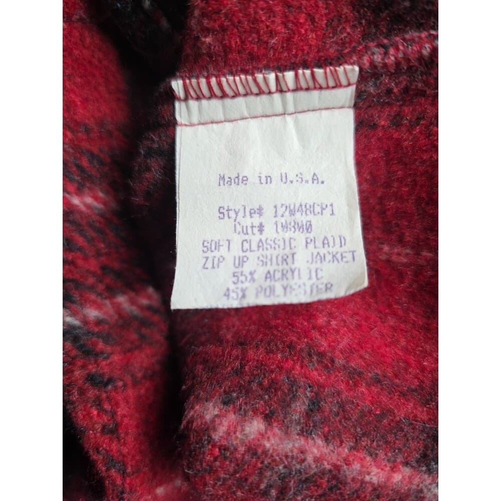 True Grit Women's Large Red Plaid Full Zip Jacket - Thumbnail 5