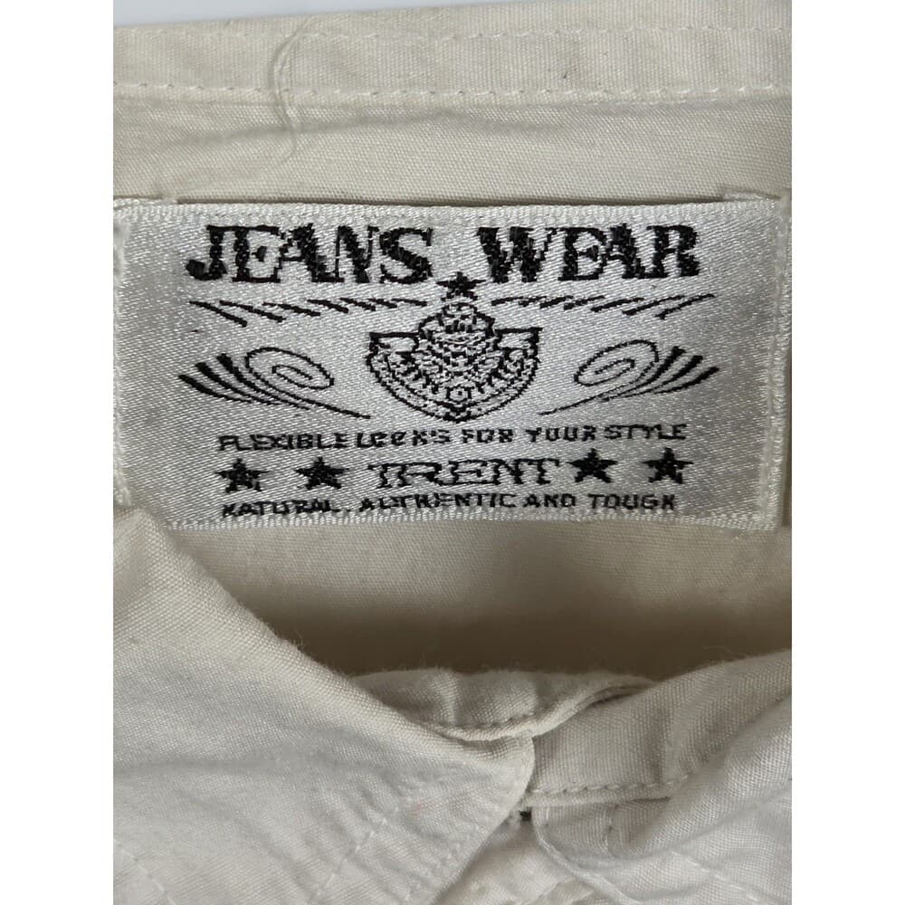 Jeans Wear Trent Men's XL Cream Color Long Sleeve Button Up Shirt - Thumbnail 2