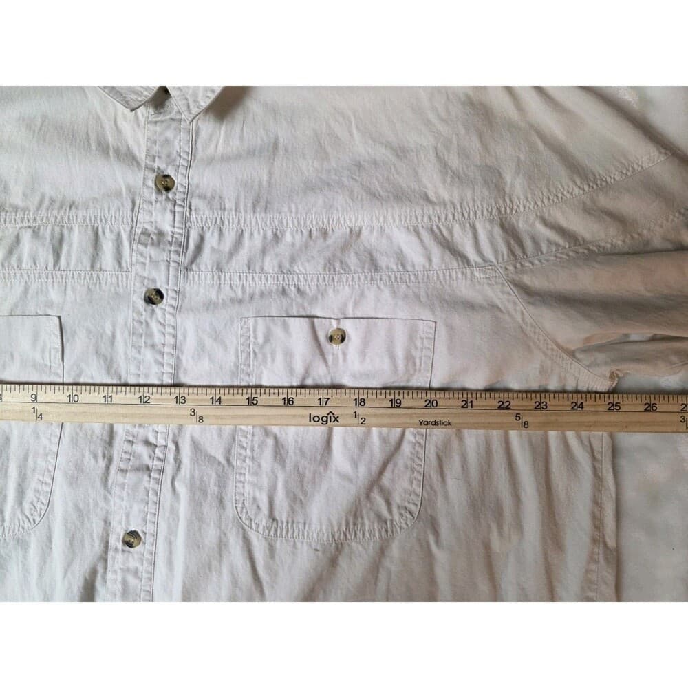 Jeans Wear Trent Men's XL Cream Color Long Sleeve Button Up Shirt - Thumbnail 5