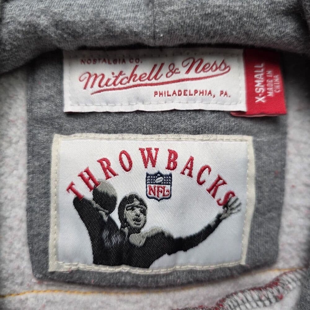 Mitchell & Ness Extra Small Red & Gray Kansas City Chiefs Throwback Hoodie - Thumbnail 3
