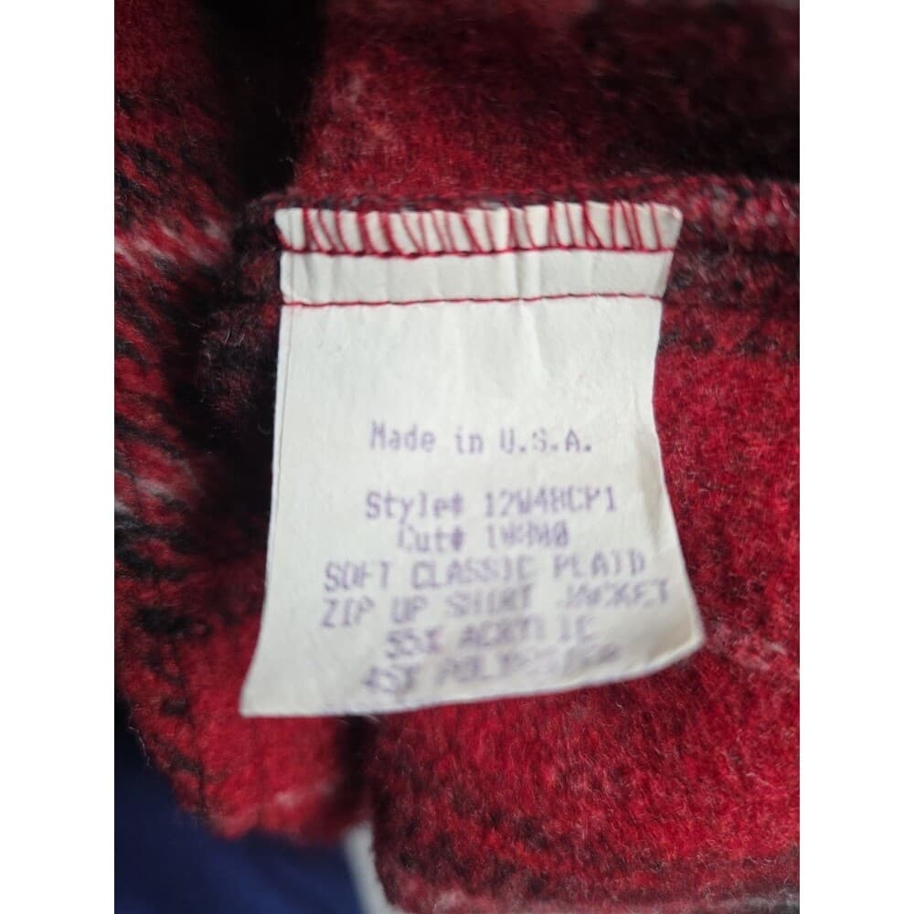 True Grit Women's Large Red Plaid Full Zip Jacket - Thumbnail 4