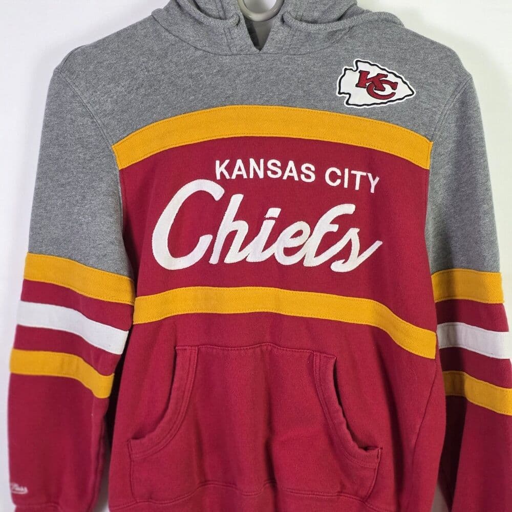 Mitchell & Ness Extra Small Red & Gray Kansas City Chiefs Throwback Hoodie
