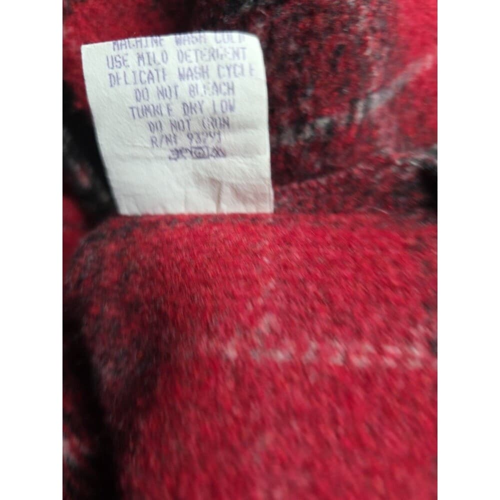True Grit Women's Large Red Plaid Full Zip Jacket - Thumbnail 6