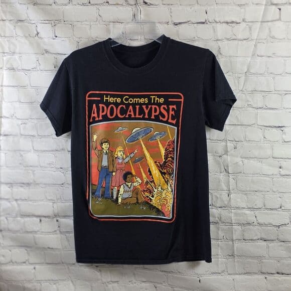 Steven Rhodes "Here Comes the Apocalypse" Adult Medium Black SS T-shirt - Thumbnail 7