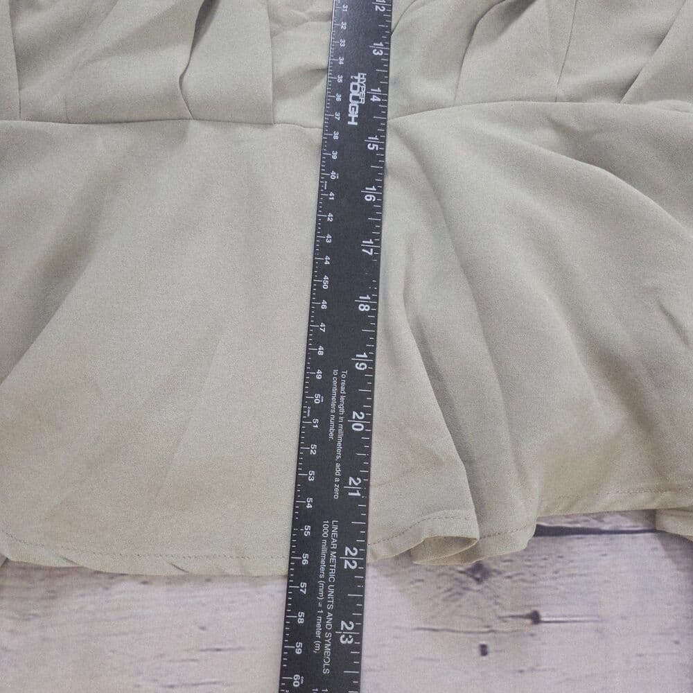 Andree By Unit Women Medium Olive Green V-Neck 3/4 Sleeve Blouse - Thumbnail 8