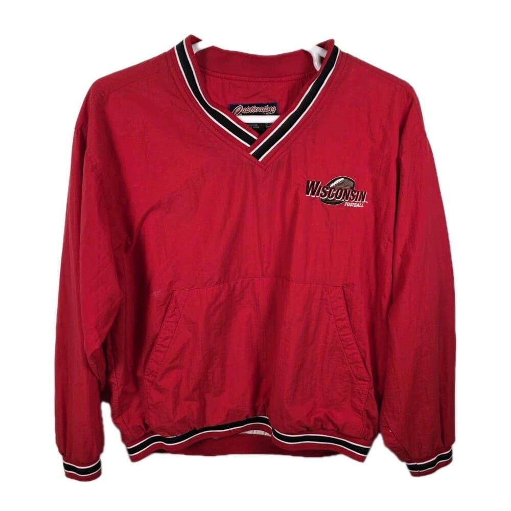Vintage NCAA Wisconsin Badgers Mens‎ Large Red Pullover - Thumbnail 10
